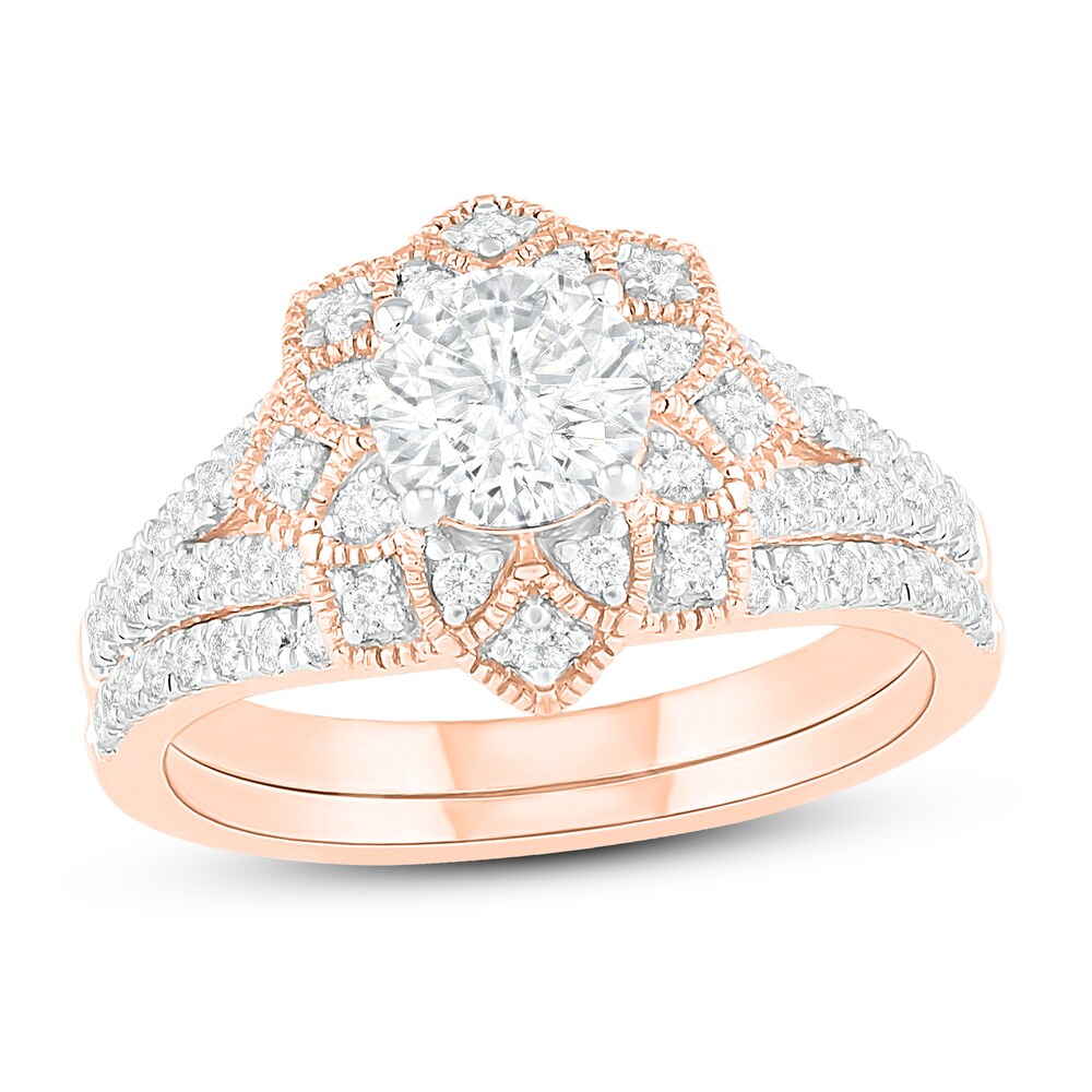 Diamond Bridal Set 1-1/4 ct tw Round 14K Rose Gold GEP51HEr Diamond Bridal Set 1-1/4 ct tw Round 14K Rose Gold GEP51HEr