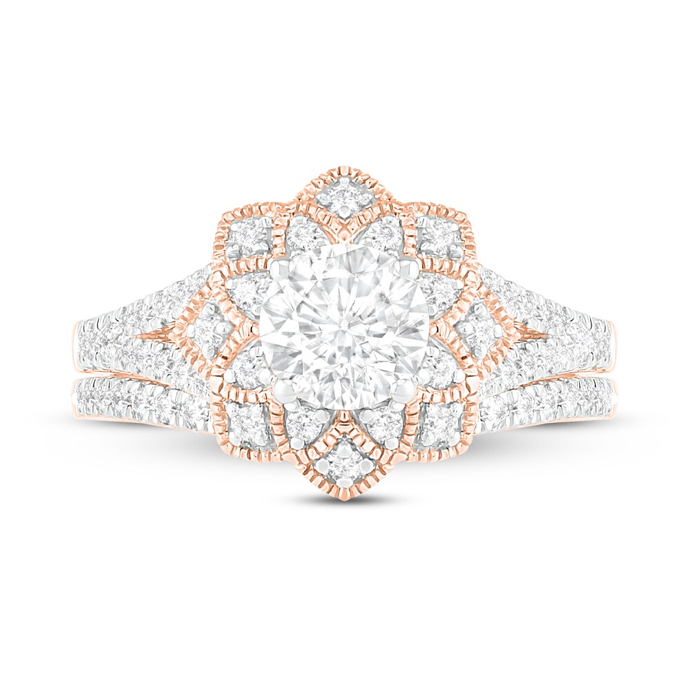 Diamond Bridal Set 1-1/4 ct tw Round 14K Rose Gold GEP51HEr
