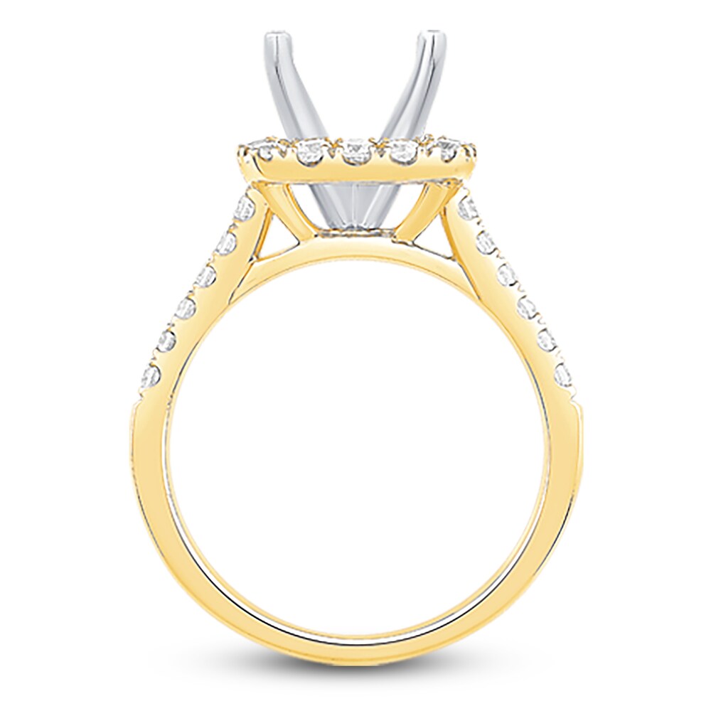 Engagement Ring 5/8 ct tw Princess/Round 14K Yellow Gold Gr48Zgai Engagement Ring 5/8 ct tw Princess/Round 14K Yellow Gold Gr48Zgai