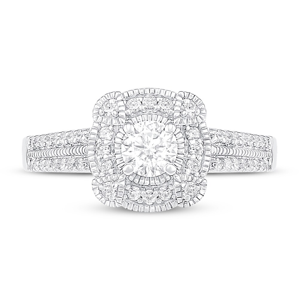 Diamond Engagement Ring 1/2 ct tw Round 14K White Gold H4pw4JhO Diamond Engagement Ring 1/2 ct tw Round 14K White Gold H4pw4JhO