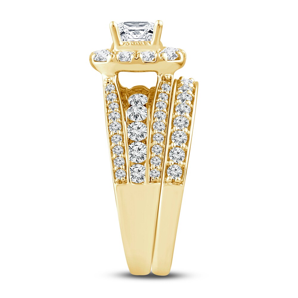 Diamond Bridal Set 2 ct tw Princess/Round 14K Yellow Gold H5XITxKF Diamond Bridal Set 2 ct tw Princess/Round 14K Yellow Gold H5XITxKF
