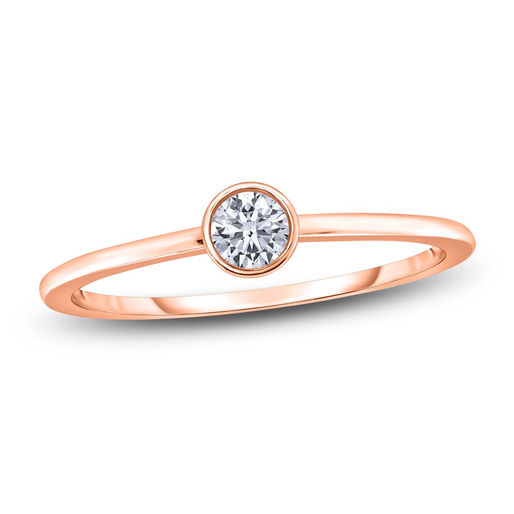 Diamond Solitaire Engagement Ring 1/4 ct tw Bezel-Set Round 14K Rose Gold (I2/I) H8xgwVWu Diamond Solitaire Engagement Ring 1/4 ct tw Bezel-Set Round 14K Rose Gold (I2/I) H8xgwVWu