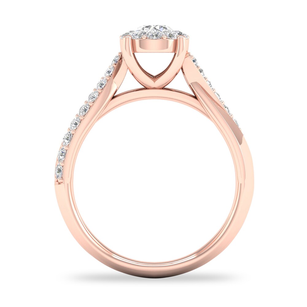 Diamond Ring 3/4 ct tw Round-cut 14K Rose Gold HEZyCzpN