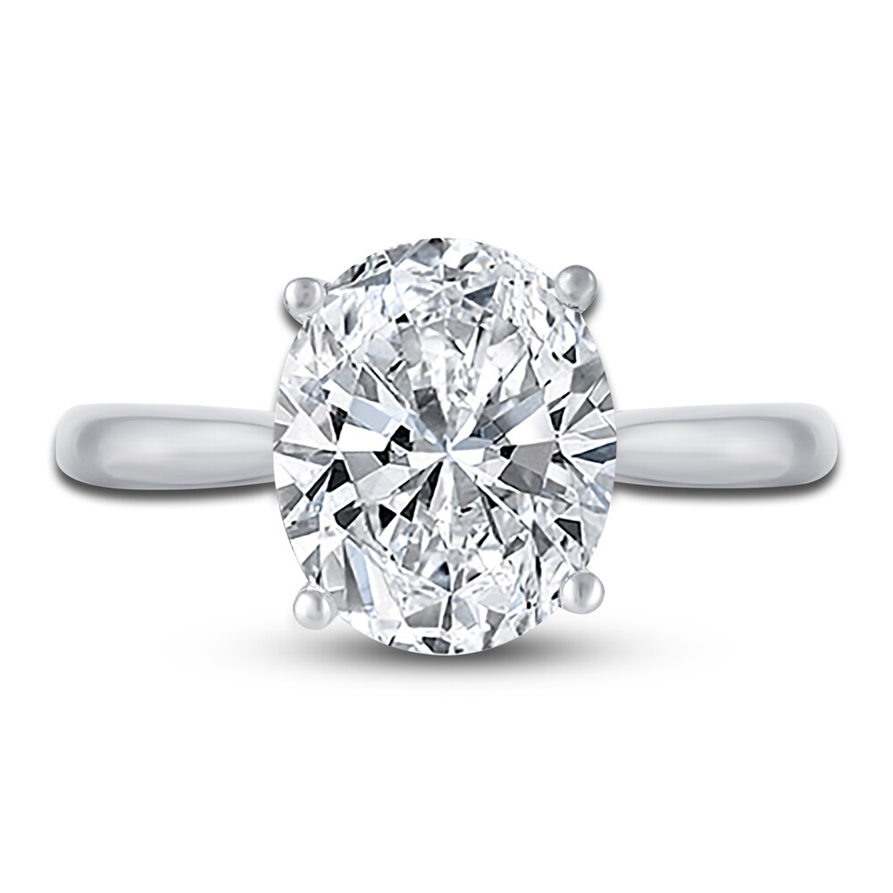 Lab-Created Diamond Solitaire Ring 3 ct tw Oval 14K White Gold (F/VS2) HhTMKGBO Lab-Created Diamond Solitaire Ring 3 ct tw Oval 14K White Gold (F/VS2) HhTMKGBO