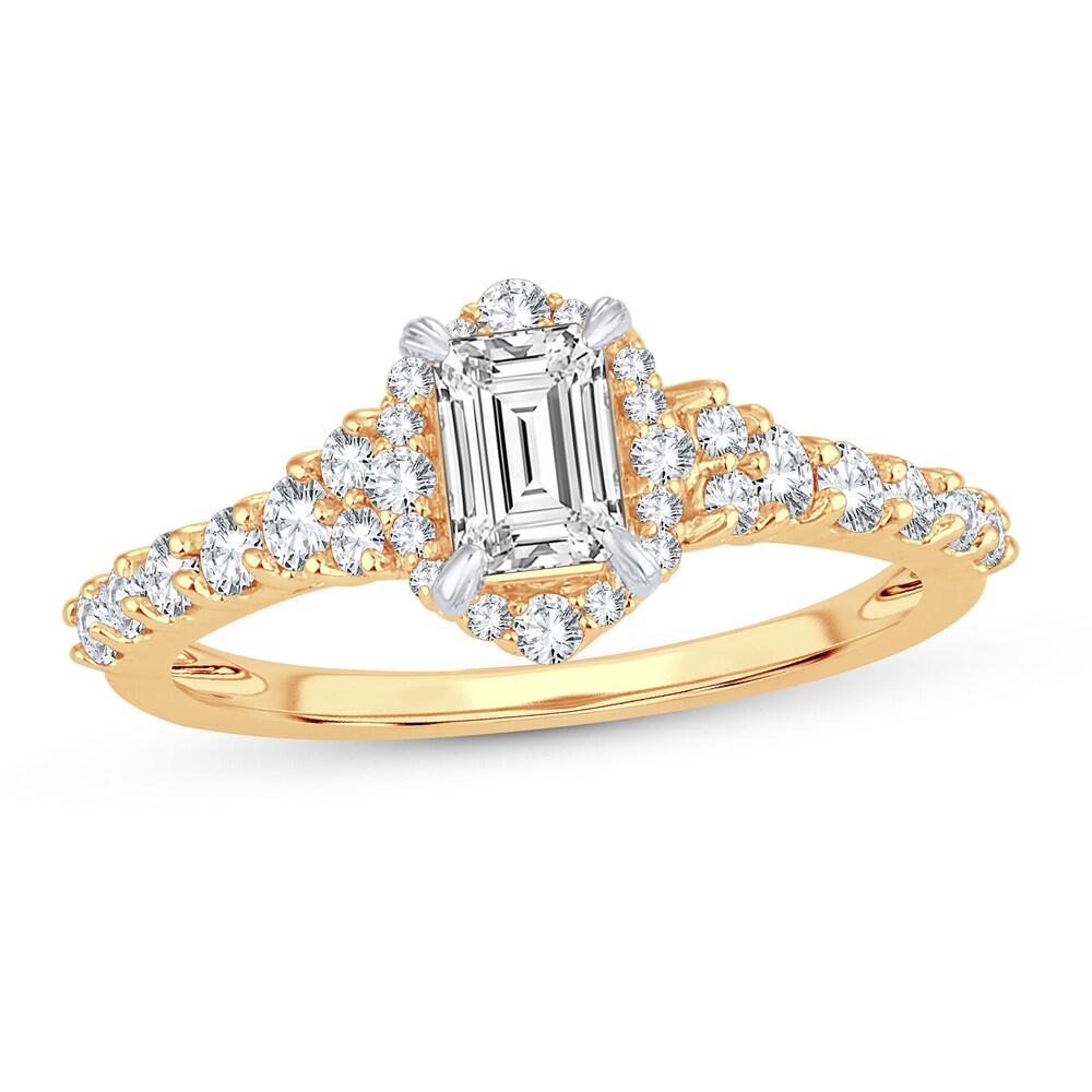 Diamond Ring 1 ct tw Emerald-cut 14K Yellow Gold HkYVb5MD Diamond Ring 1 ct tw Emerald-cut 14K Yellow Gold HkYVb5MD
