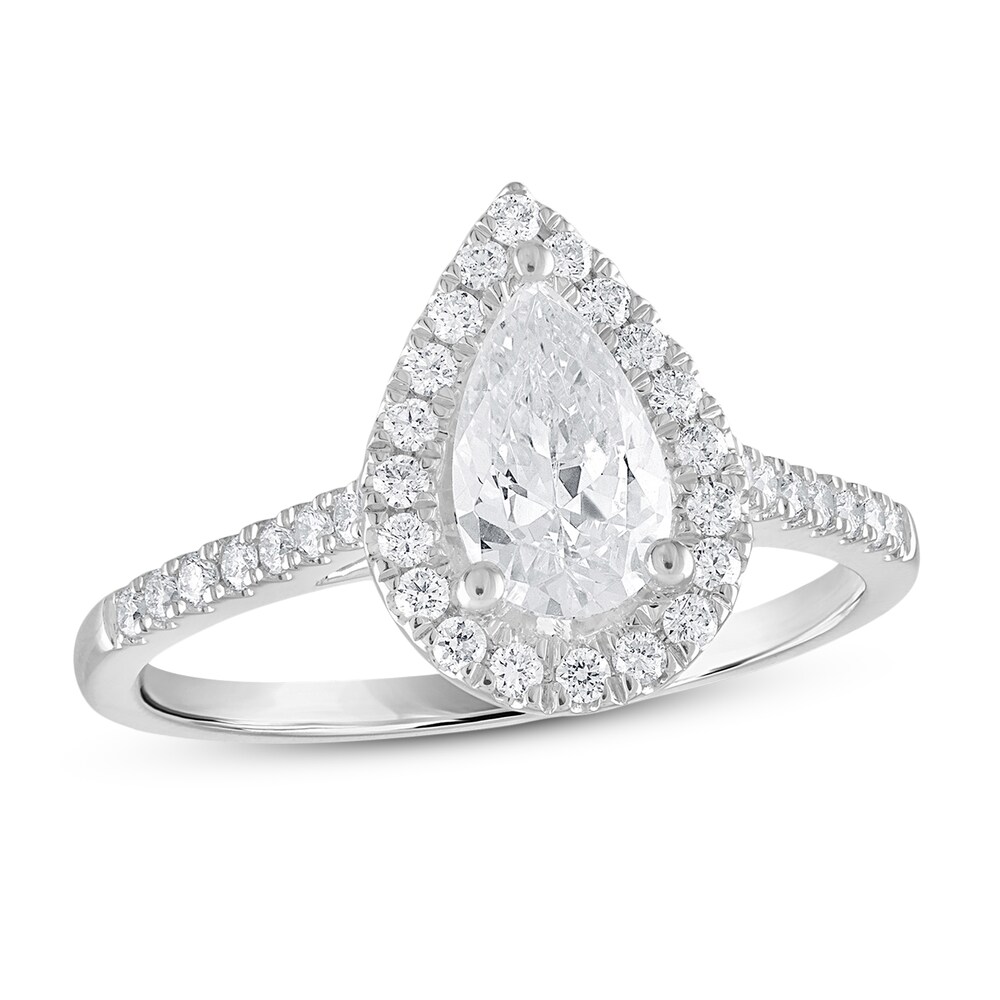 Diamond Engagement Ring 1-1/5 ct tw Pear-shaped 18K White Gold Hy2RXIUm Diamond Engagement Ring 1-1/5 ct tw Pear-shaped 18K White Gold Hy2RXIUm
