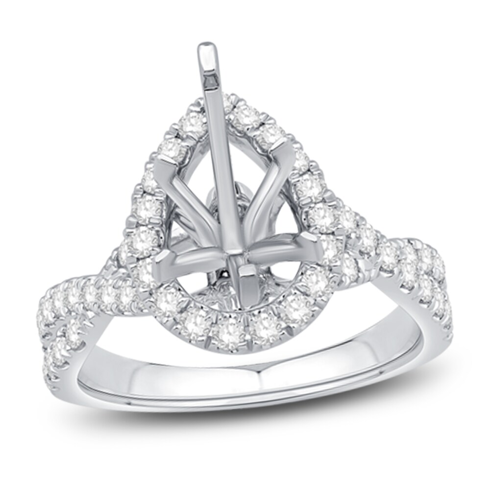 Engagement Ring 3/4 ct tw Pear/Round Platinum I0a71y8x Engagement Ring 3/4 ct tw Pear/Round Platinum I0a71y8x