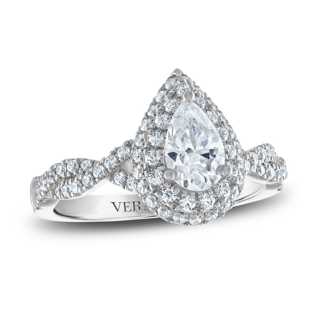 Vera Wang WISH Diamond Engagement Ring 1-1/5 ct tw Pear/Round 14K White Gold I1eq2EIp Vera Wang WISH Diamond Engagement Ring 1-1/5 ct tw Pear/Round 14K White Gold I1eq2EIp
