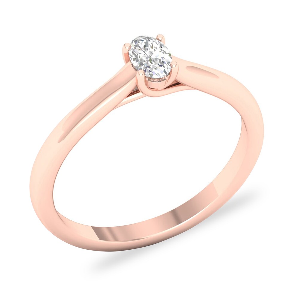 Diamond Solitaire Ring 1/4 ct tw Oval-cut 14K Rose Gold (SI2/I) I4TRYIsM Diamond Solitaire Ring 1/4 ct tw Oval-cut 14K Rose Gold (SI2/I) I4TRYIsM