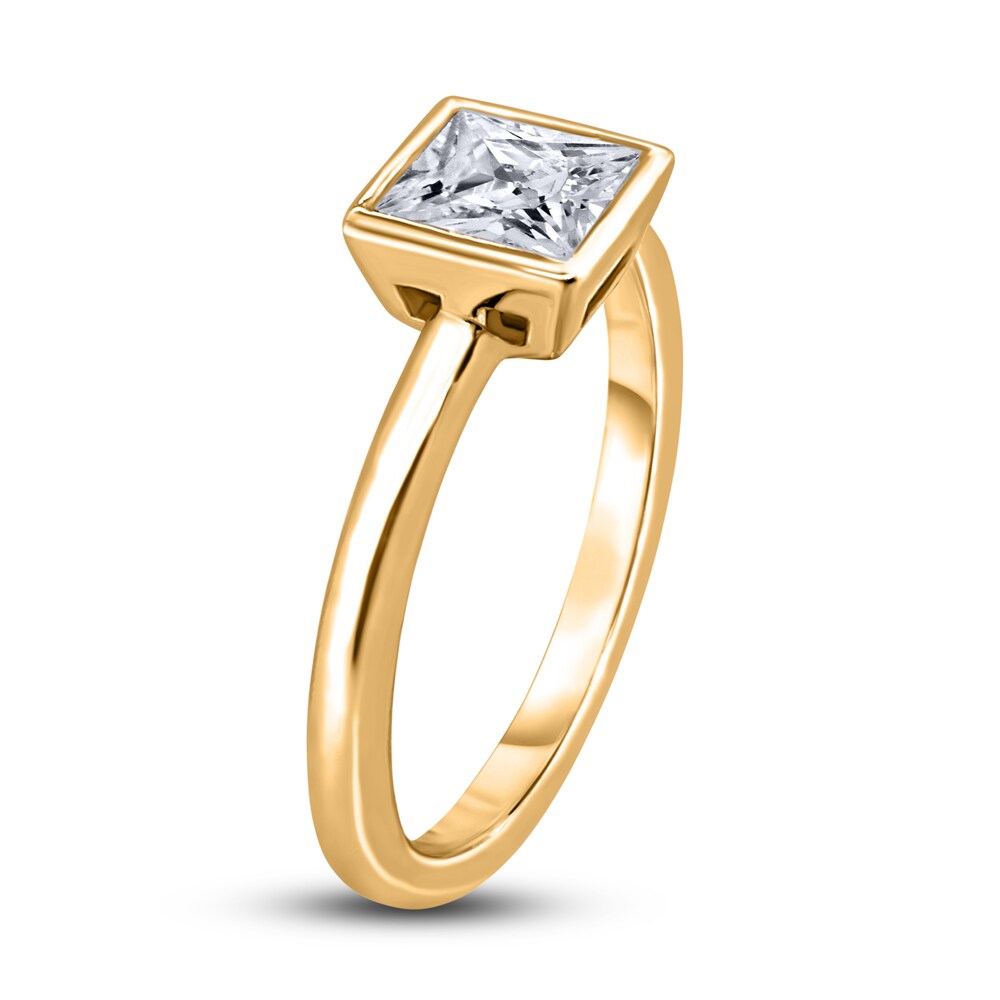 Diamond Solitaire Engagement Ring 1-1/2 ct tw Bezel-Set Princess 14K Yellow Gold (I2/I) I7TQJpeE