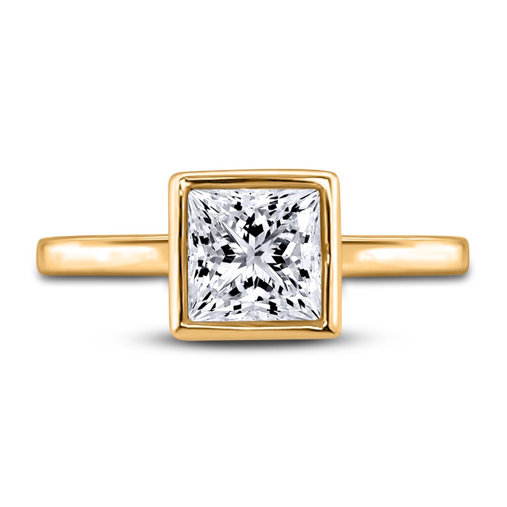 Diamond Solitaire Engagement Ring 1-1/2 ct tw Bezel-Set Princess 14K Yellow Gold (I2/I) I7TQJpeE