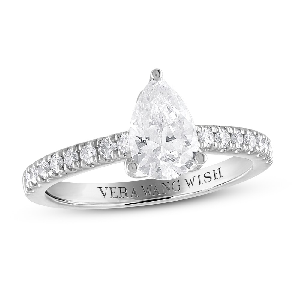 Vera Wang WISH Diamond Engagement Ring 1-1/4 ct tw Pear-shaped/Round Platinum IDjy17kS Vera Wang WISH Diamond Engagement Ring 1-1/4 ct tw Pear-shaped/Round Platinum IDjy17kS