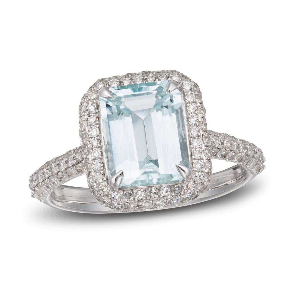 LALI Jewels Natural Aquamarine Engagement Ring 7/8 ct tw Diamonds 14K White Gold IUcBu5pY LALI Jewels Natural Aquamarine Engagement Ring 7/8 ct tw Diamonds 14K White Gold IUcBu5pY