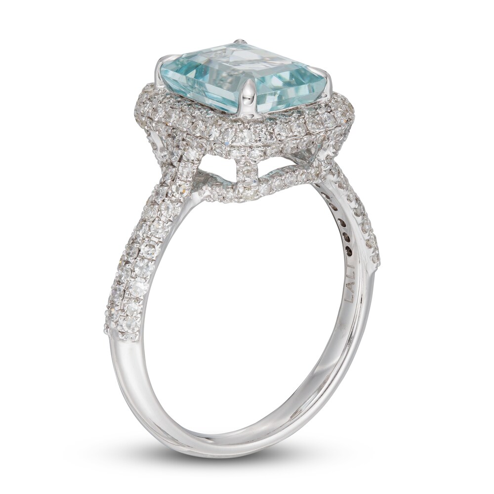 LALI Jewels Natural Aquamarine Engagement Ring 7/8 ct tw Diamonds 14K White Gold IUcBu5pY LALI Jewels Natural Aquamarine Engagement Ring 7/8 ct tw Diamonds 14K White Gold IUcBu5pY