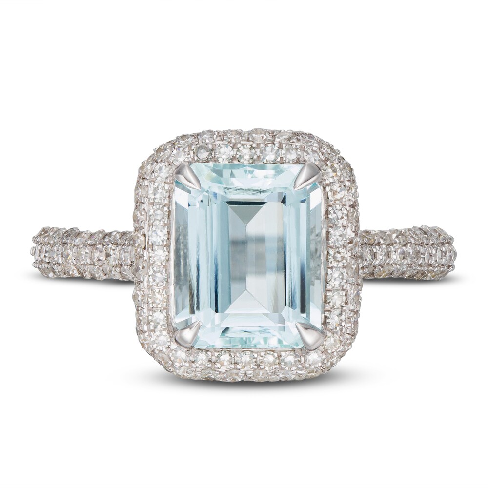 LALI Jewels Natural Aquamarine Engagement Ring 7/8 ct tw Diamonds 14K White Gold IUcBu5pY LALI Jewels Natural Aquamarine Engagement Ring 7/8 ct tw Diamonds 14K White Gold IUcBu5pY