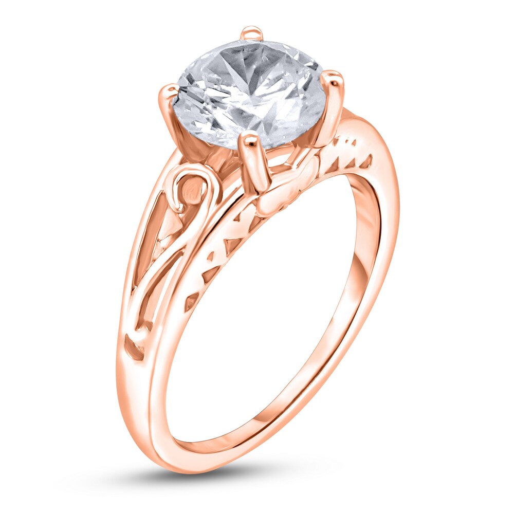 Diamond Solitaire Scroll Engagement Ring 2 ct tw Round 14K Rose Gold (I2/I) IZ9ZUo9P Diamond Solitaire Scroll Engagement Ring 2 ct tw Round 14K Rose Gold (I2/I) IZ9ZUo9P