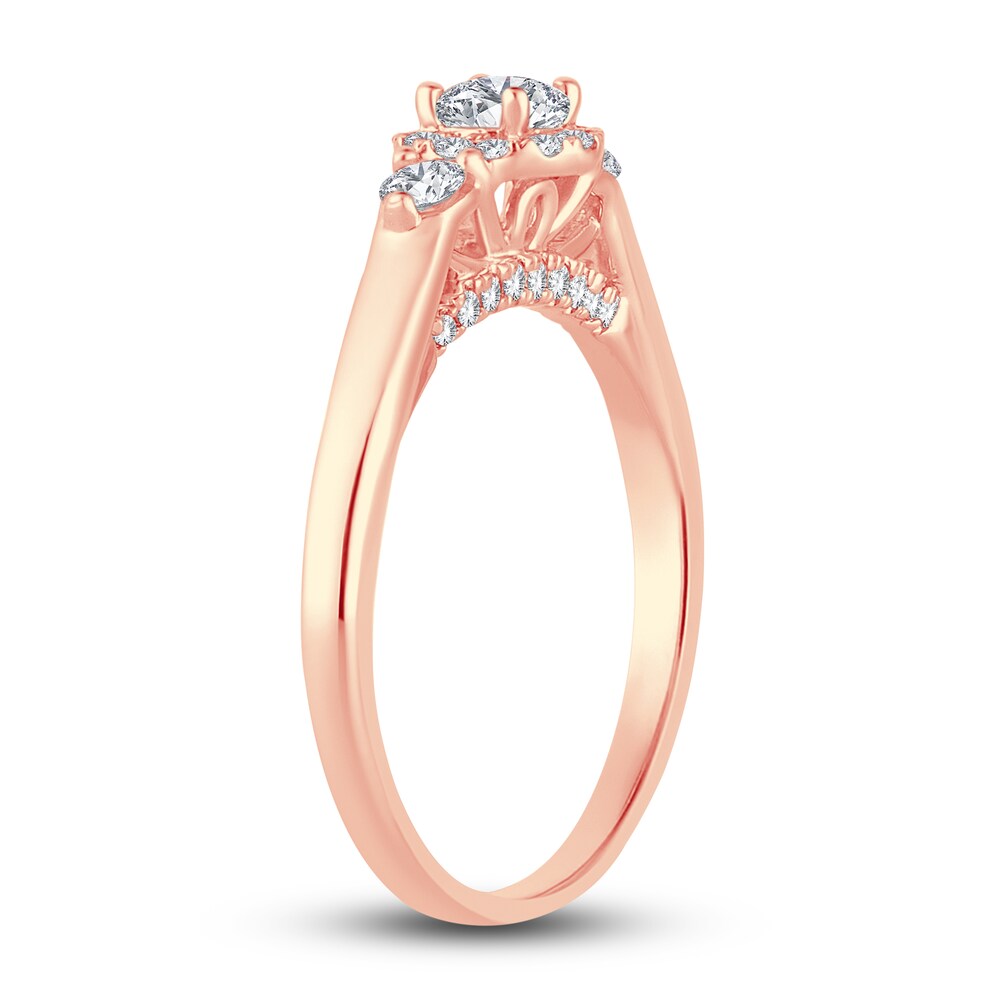 Diamond Halo Ring 3/8 ct tw Round 14K Rose Gold JB98HQRR Diamond Halo Ring 3/8 ct tw Round 14K Rose Gold JB98HQRR
