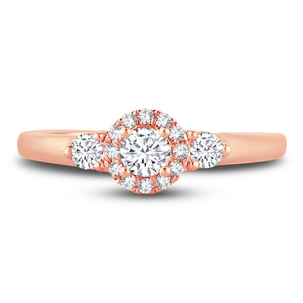 Diamond Halo Ring 3/8 ct tw Round 14K Rose Gold JB98HQRR Diamond Halo Ring 3/8 ct tw Round 14K Rose Gold JB98HQRR