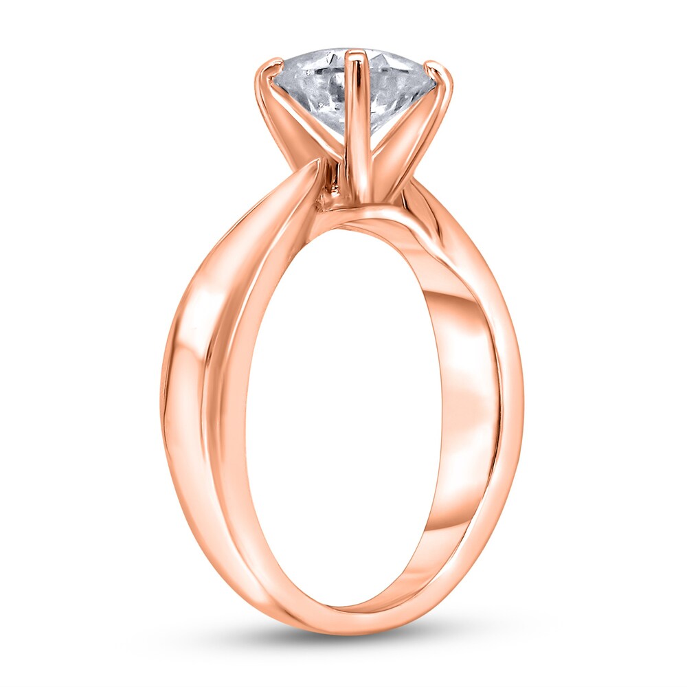 Diamond Solitaire Concave Engagement Ring 1/2 ct tw Round 14K Rose Gold (I2/I) JVT6MBFo Diamond Solitaire Concave Engagement Ring 1/2 ct tw Round 14K Rose Gold (I2/I) JVT6MBFo