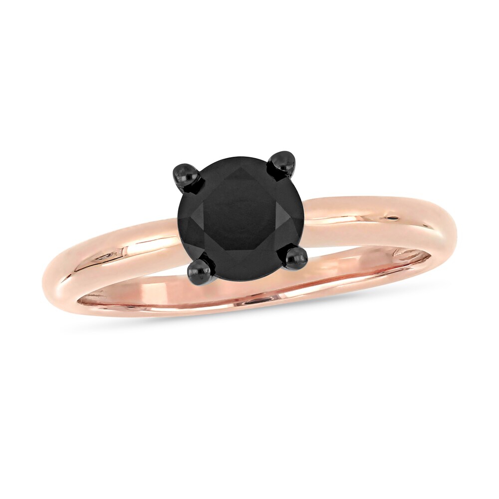 Black Diamond Solitaire Engagement Ring 1 ct tw Round-cut 14K Rose Gold JYPLfFfQ Black Diamond Solitaire Engagement Ring 1 ct tw Round-cut 14K Rose Gold JYPLfFfQ