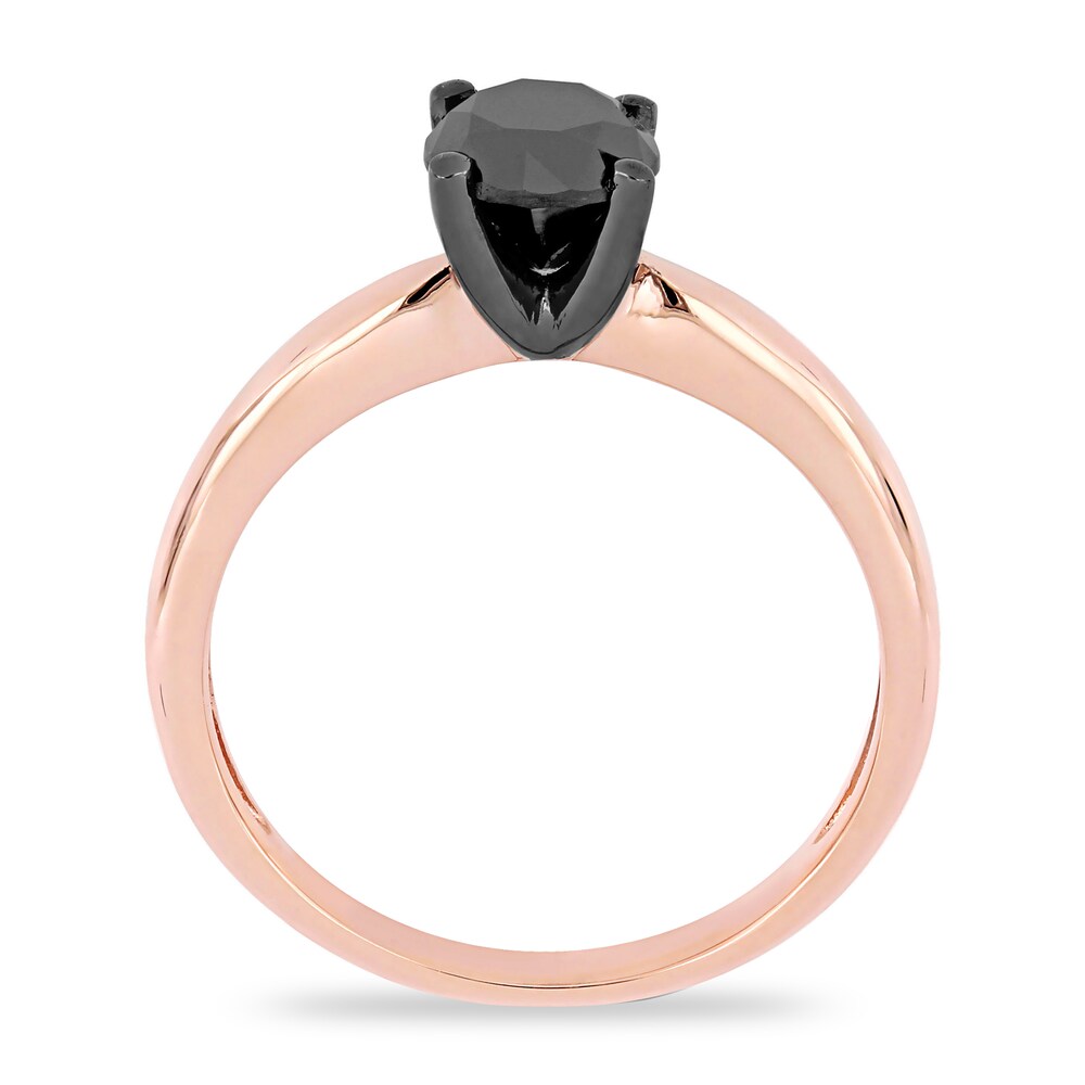 Black Diamond Solitaire Engagement Ring 1 ct tw Round-cut 14K Rose Gold JYPLfFfQ Black Diamond Solitaire Engagement Ring 1 ct tw Round-cut 14K Rose Gold JYPLfFfQ
