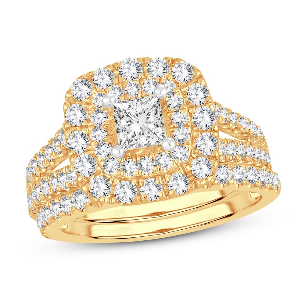 Diamond Bridal Set 2 ct tw Round/Princess 14K Yellow Gold JZ4cvhSV Diamond Bridal Set 2 ct tw Round/Princess 14K Yellow Gold JZ4cvhSV
