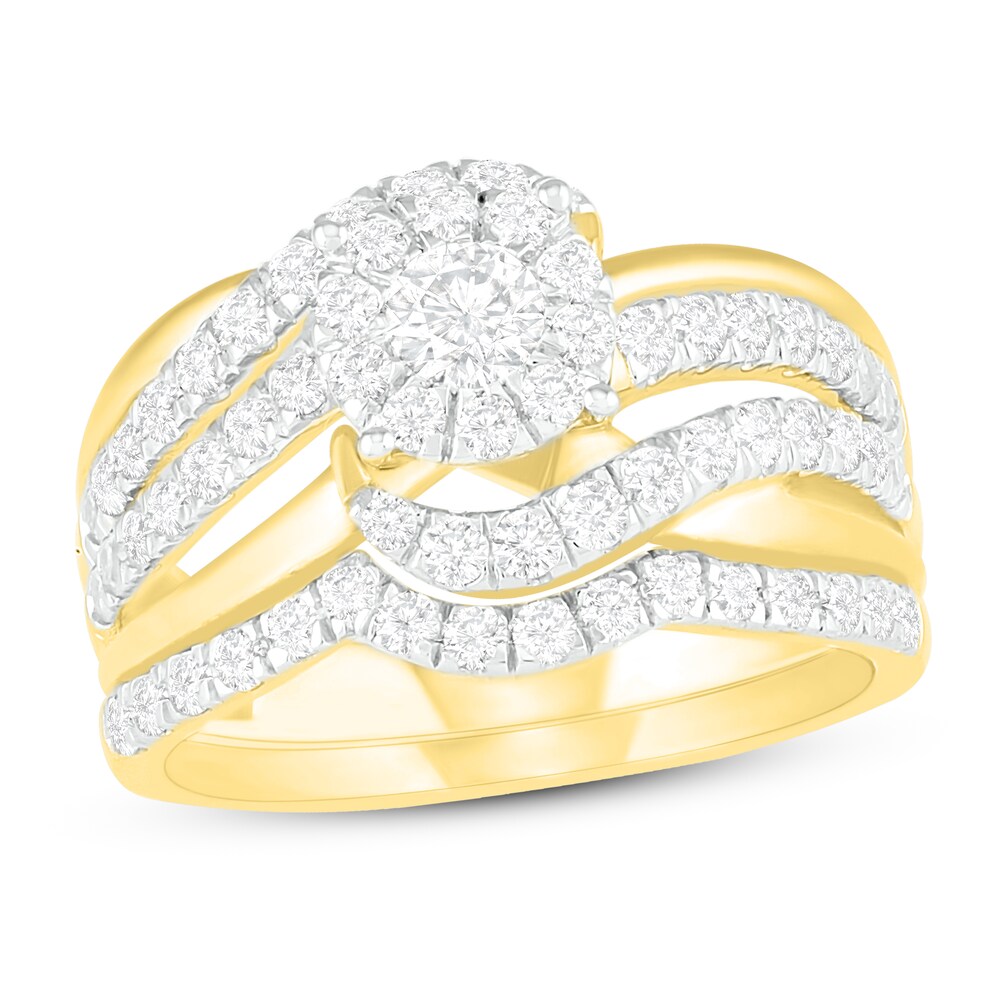 Diamond Bridal Set 1 ct tw Round 14K Yellow Gold JpQCjSQE Diamond Bridal Set 1 ct tw Round 14K Yellow Gold JpQCjSQE