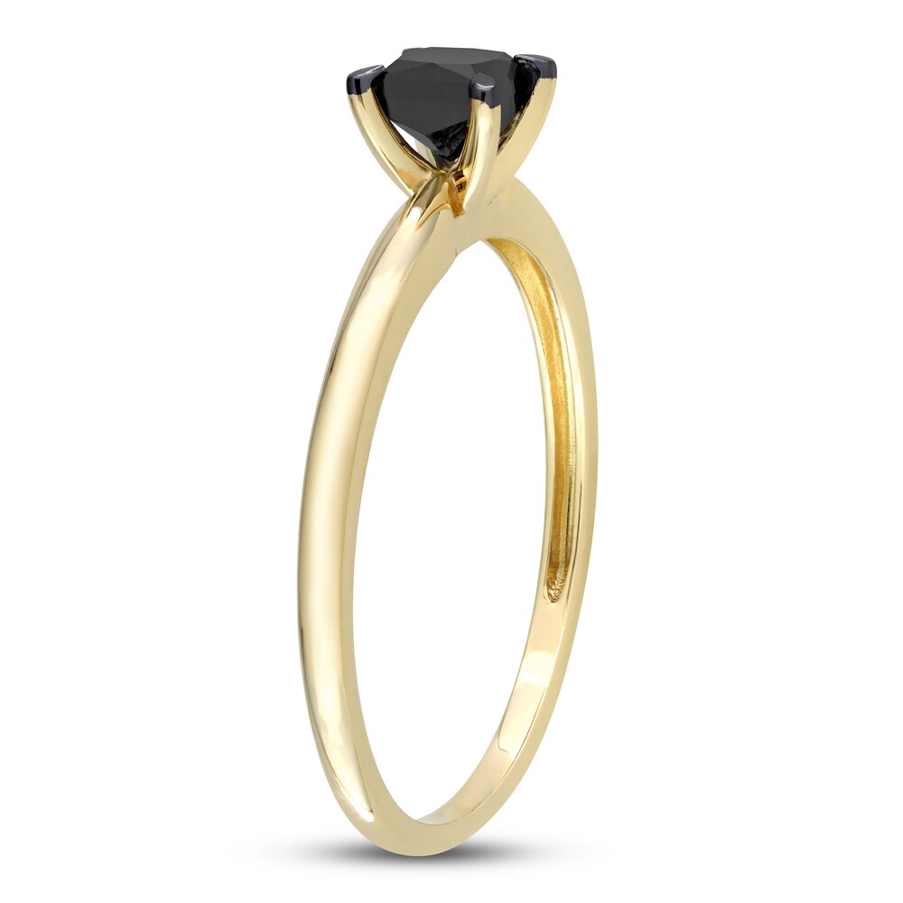 Black Diamond Solitaire Engagement Ring 1/2 ct tw Princess-cut 14K Yellow Gold JrMoEF6l Black Diamond Solitaire Engagement Ring 1/2 ct tw Princess-cut 14K Yellow Gold JrMoEF6l