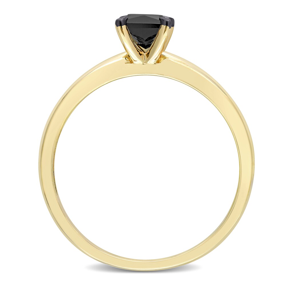 Black Diamond Solitaire Engagement Ring 1/2 ct tw Princess-cut 14K Yellow Gold JrMoEF6l Black Diamond Solitaire Engagement Ring 1/2 ct tw Princess-cut 14K Yellow Gold JrMoEF6l