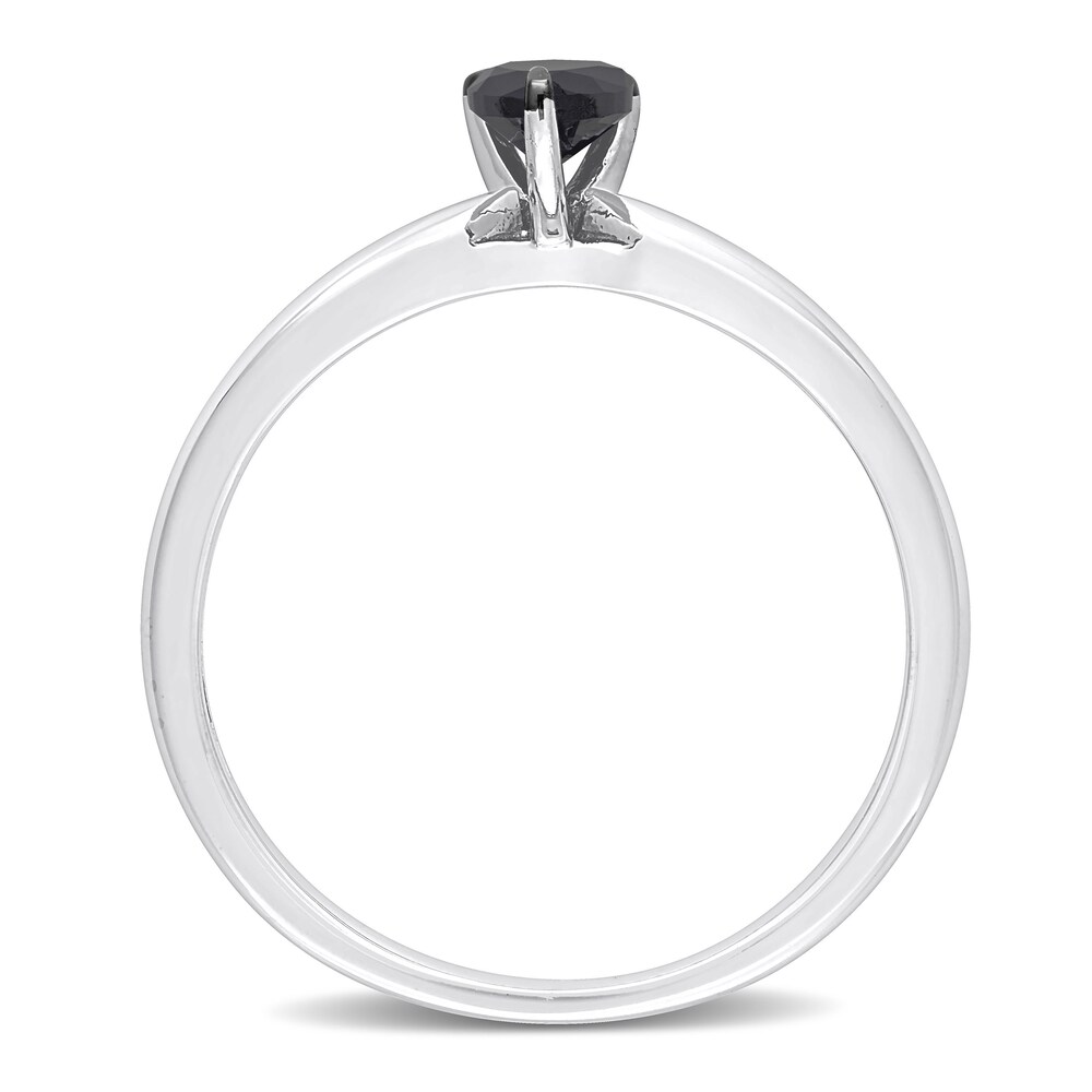 Black Diamond Solitaire Engagement Ring 1/2 ct tw Pear-shaped 14K White Gold JswMF3lv Black Diamond Solitaire Engagement Ring 1/2 ct tw Pear-shaped 14K White Gold JswMF3lv