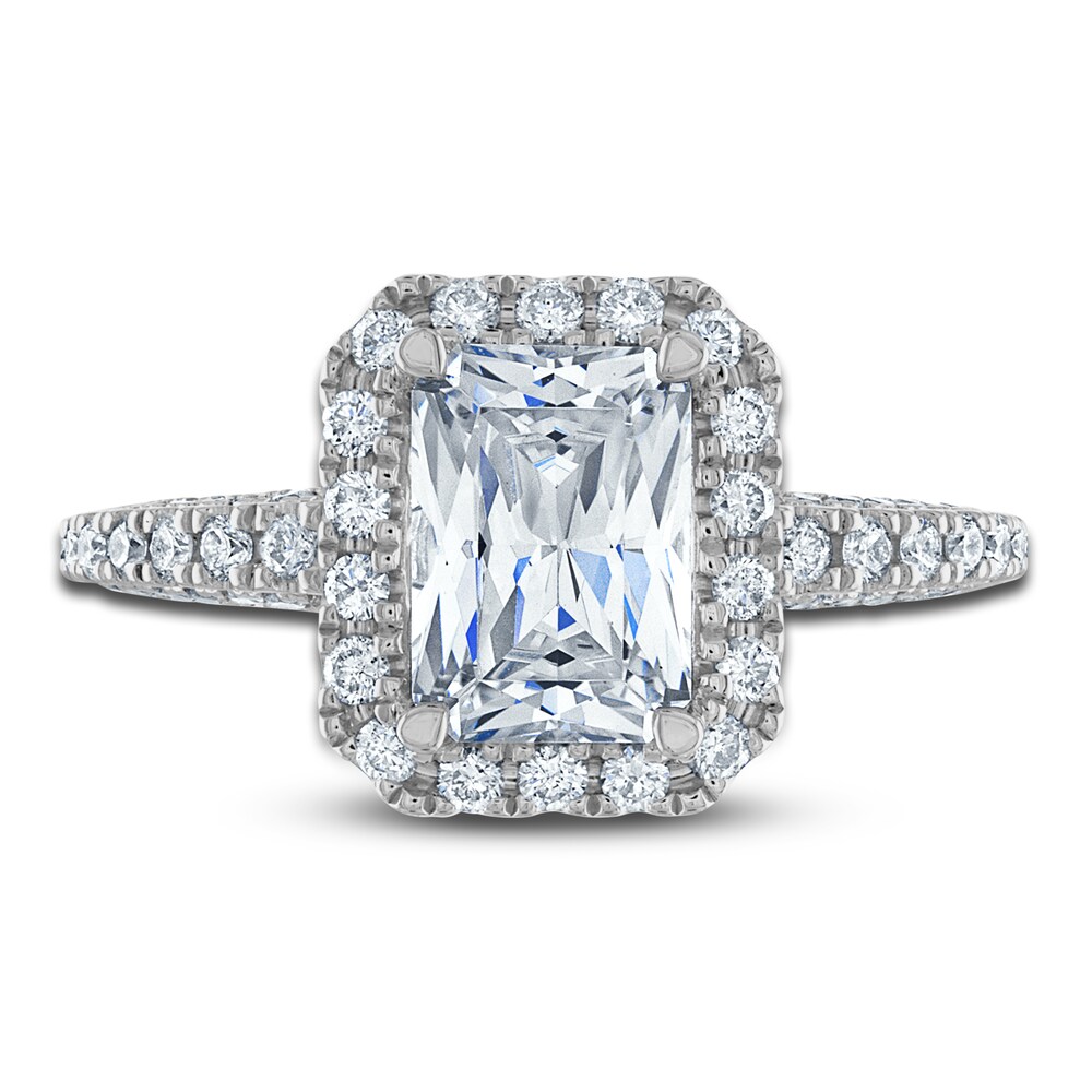 Vera Wang WISH Diamond Engagement Ring 2-3/4 ct tw Emerald/Round 18K White Gold K7ncndWZ Vera Wang WISH Diamond Engagement Ring 2-3/4 ct tw Emerald/Round 18K White Gold K7ncndWZ