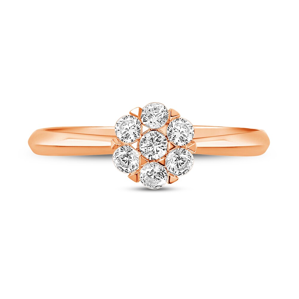 Diamond Engagement Ring 3/8 ct tw Round 14K Rose Gold KBxBE18x Diamond Engagement Ring 3/8 ct tw Round 14K Rose Gold KBxBE18x