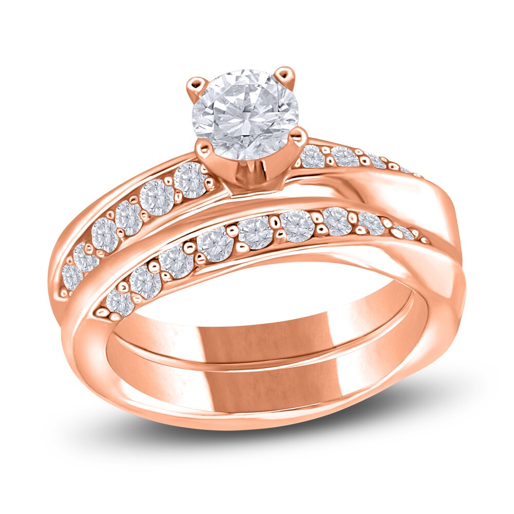 Diamond Bridal Set 1-1/4 ct tw Round 14K Rose Gold KN3nFexn Diamond Bridal Set 1-1/4 ct tw Round 14K Rose Gold KN3nFexn
