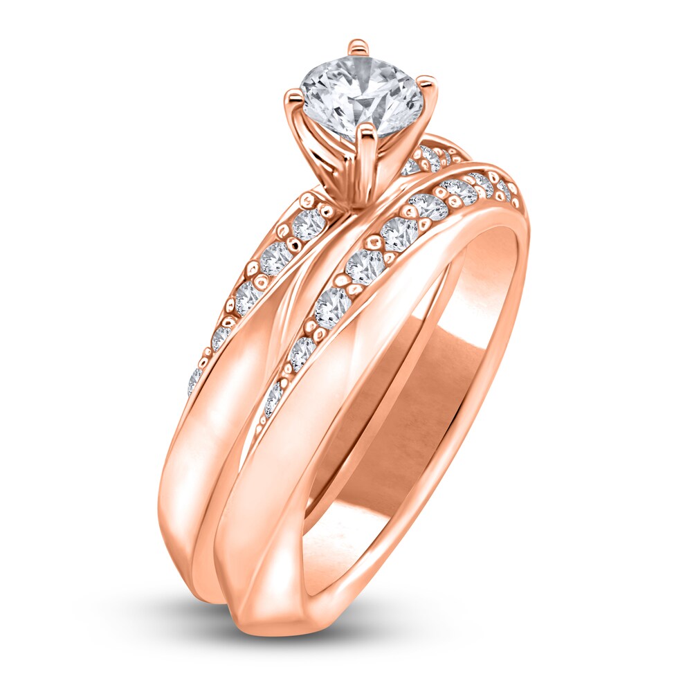 Diamond Bridal Set 1-1/4 ct tw Round 14K Rose Gold KN3nFexn Diamond Bridal Set 1-1/4 ct tw Round 14K Rose Gold KN3nFexn