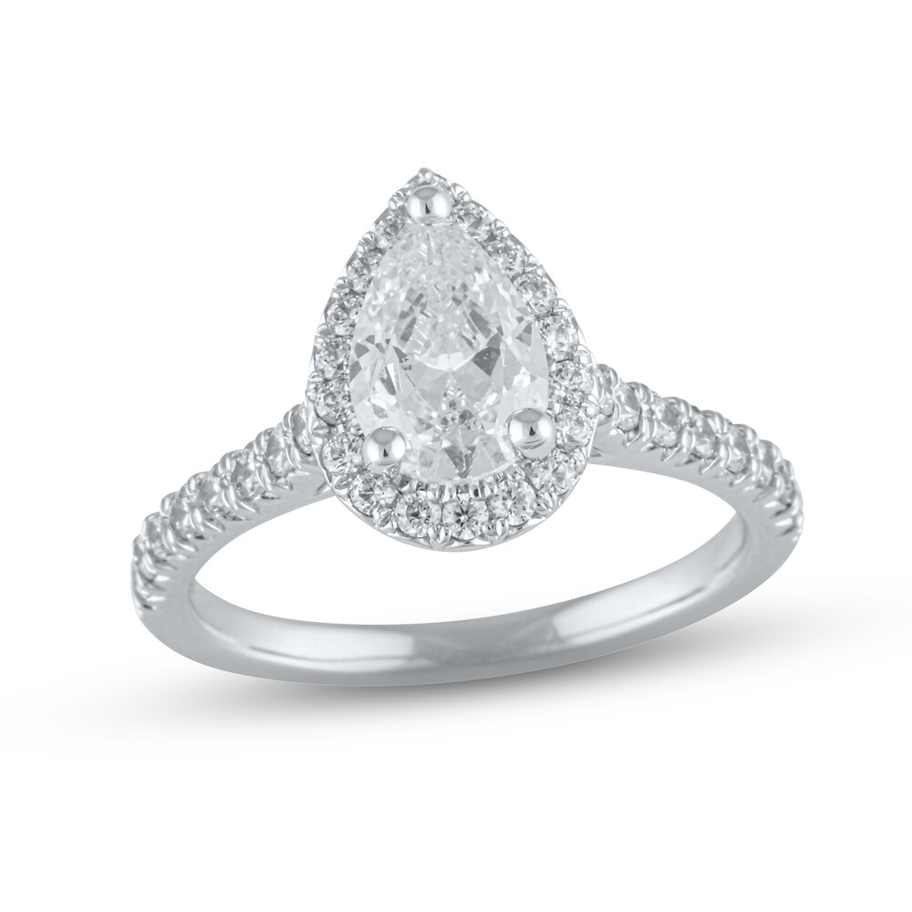 Lab-Created Diamond Engagement Ring 2 ct tw Pear-shaped/Round 14K White Gold KNsRAIpJ Lab-Created Diamond Engagement Ring 2 ct tw Pear-shaped/Round 14K White Gold KNsRAIpJ