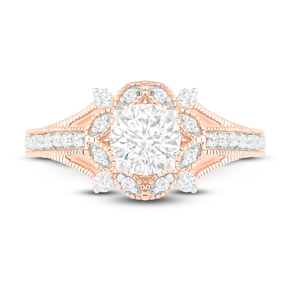 Diamond Engagement Ring 1 ct tw Round 14K Rose Gold KVSVQeFq Diamond Engagement Ring 1 ct tw Round 14K Rose Gold KVSVQeFq