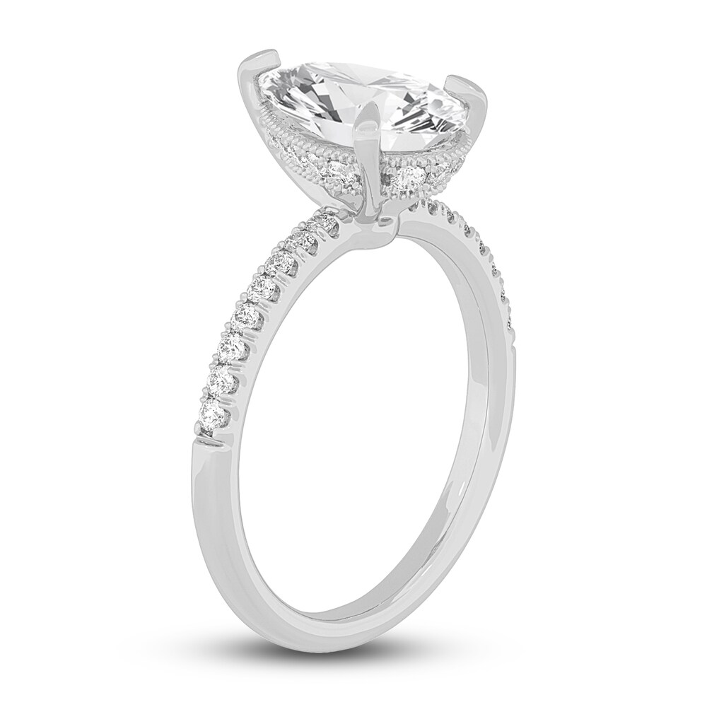 Lab-Created Diamond Engagement Ring 2-1/4 ct tw Pear/Round 14K White Gold KXtMRoxs Lab-Created Diamond Engagement Ring 2-1/4 ct tw Pear/Round 14K White Gold KXtMRoxs