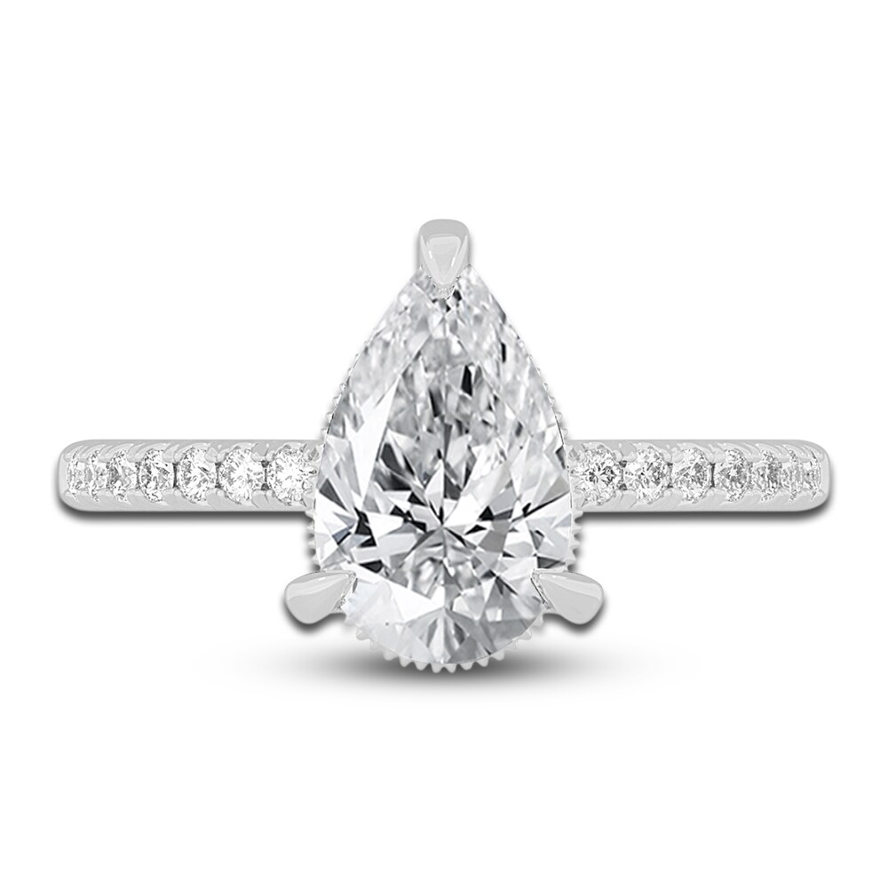 Lab-Created Diamond Engagement Ring 2-1/4 ct tw Pear/Round 14K White Gold KXtMRoxs Lab-Created Diamond Engagement Ring 2-1/4 ct tw Pear/Round 14K White Gold KXtMRoxs
