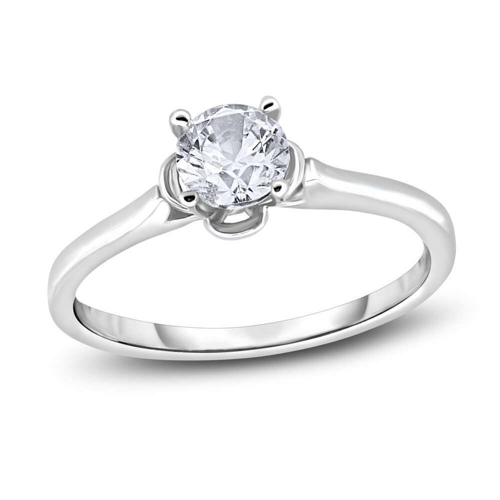 Diamond Solitaire Floral Engagement Ring 1/2 ct tw Round 14K White Gold (I2/I) L8VvcNUl Diamond Solitaire Floral Engagement Ring 1/2 ct tw Round 14K White Gold (I2/I) L8VvcNUl