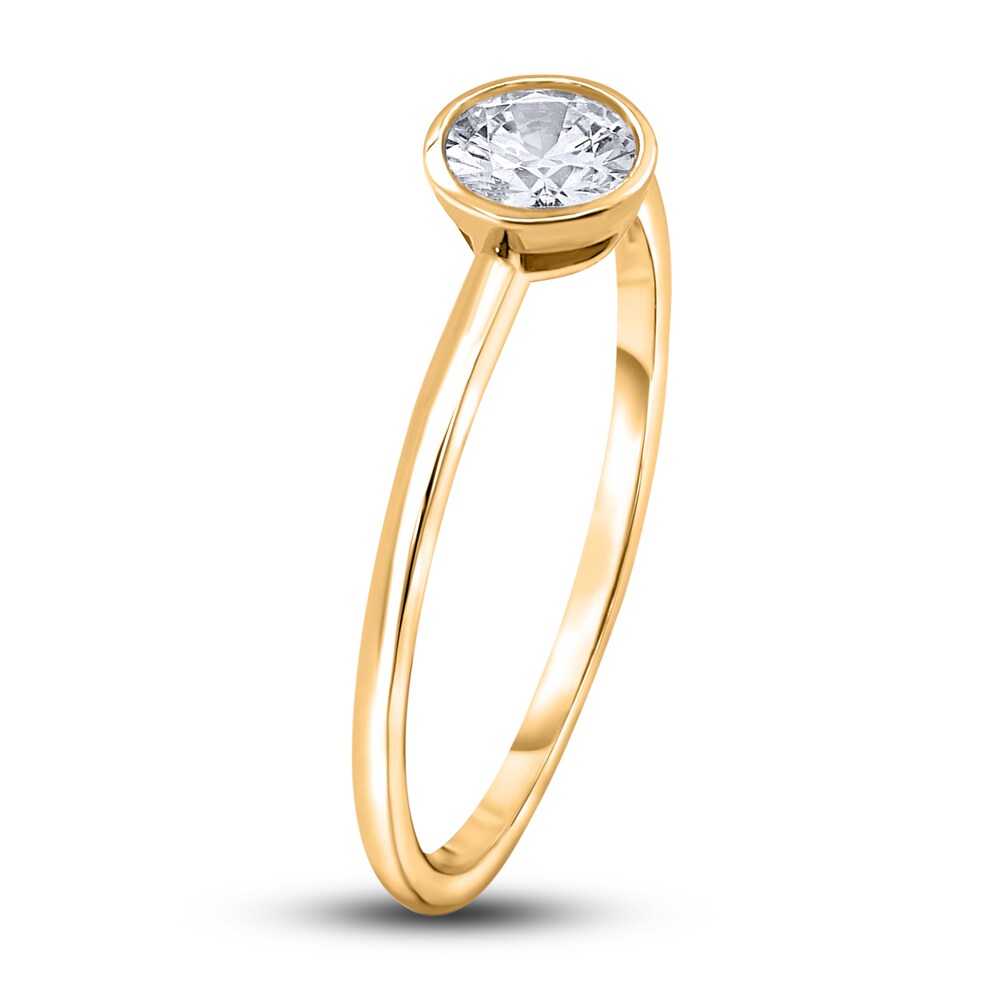 Diamond Solitaire Engagement Ring 1/4 ct tw Bezel-Set Round 14K Yellow Gold (I2/I) LEf9KG93 Diamond Solitaire Engagement Ring 1/4 ct tw Bezel-Set Round 14K Yellow Gold (I2/I) LEf9KG93