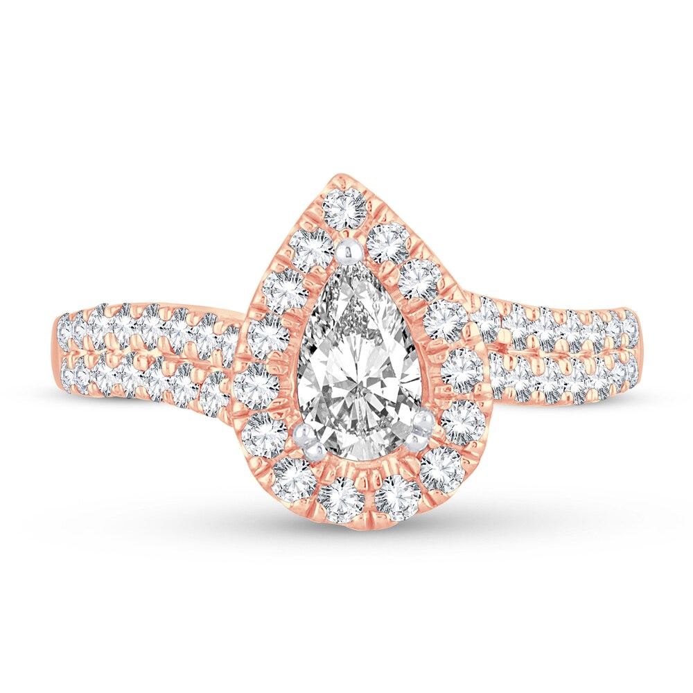 Diamond Ring 1 ct tw Pear-shaped 14K Rose Gold LSsVJpKl Diamond Ring 1 ct tw Pear-shaped 14K Rose Gold LSsVJpKl