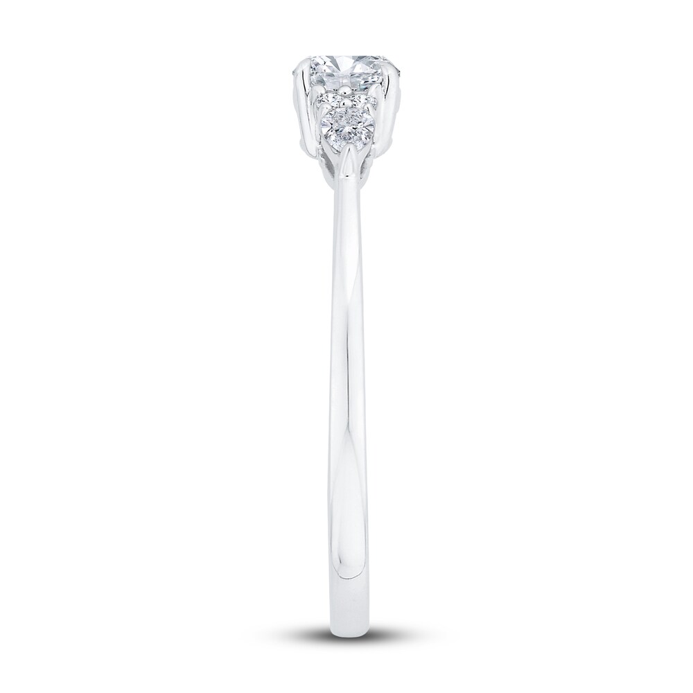 Diamond Engagement Ring 1/2 ct tw Round/Pear-shaped 14K White Gold Las68epu Diamond Engagement Ring 1/2 ct tw Round/Pear-shaped 14K White Gold Las68epu