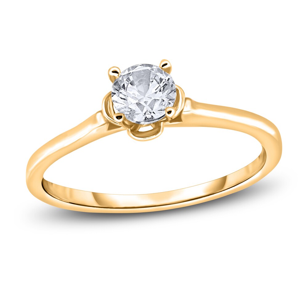 Diamond Solitaire Floral Engagement Ring 2 ct tw Round 14K Yellow Gold (I2/I) LfUpWV23 Diamond Solitaire Floral Engagement Ring 2 ct tw Round 14K Yellow Gold (I2/I) LfUpWV23