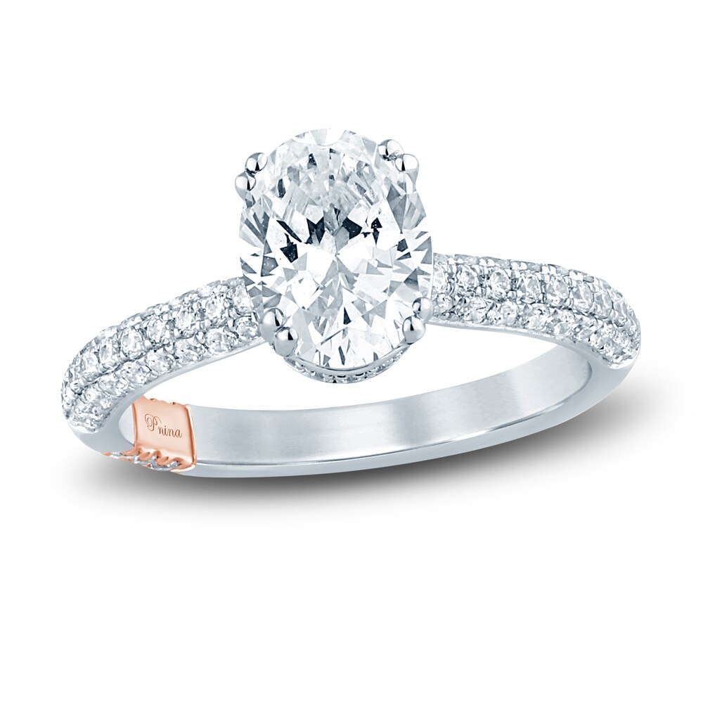 Pnina Tornai Lab-Created Diamond Engagement Ring 2-5/8 ct tw Oval/Round 14K White Gold M18LKide Pnina Tornai Lab-Created Diamond Engagement Ring 2-5/8 ct tw Oval/Round 14K White Gold M18LKide