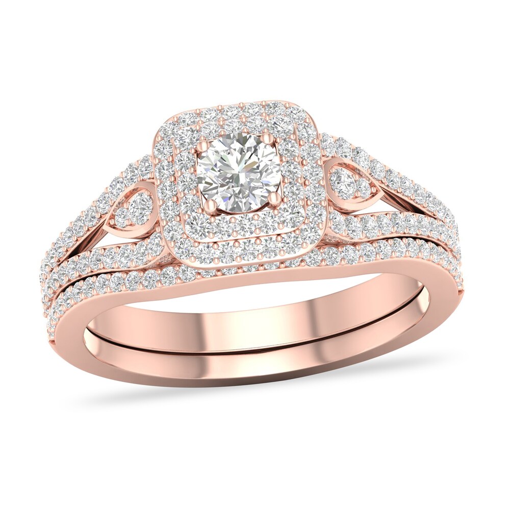 Diamond Bridal Set 5/8 ct tw Round 14K Rose Gold M6kkHo3k Diamond Bridal Set 5/8 ct tw Round 14K Rose Gold M6kkHo3k