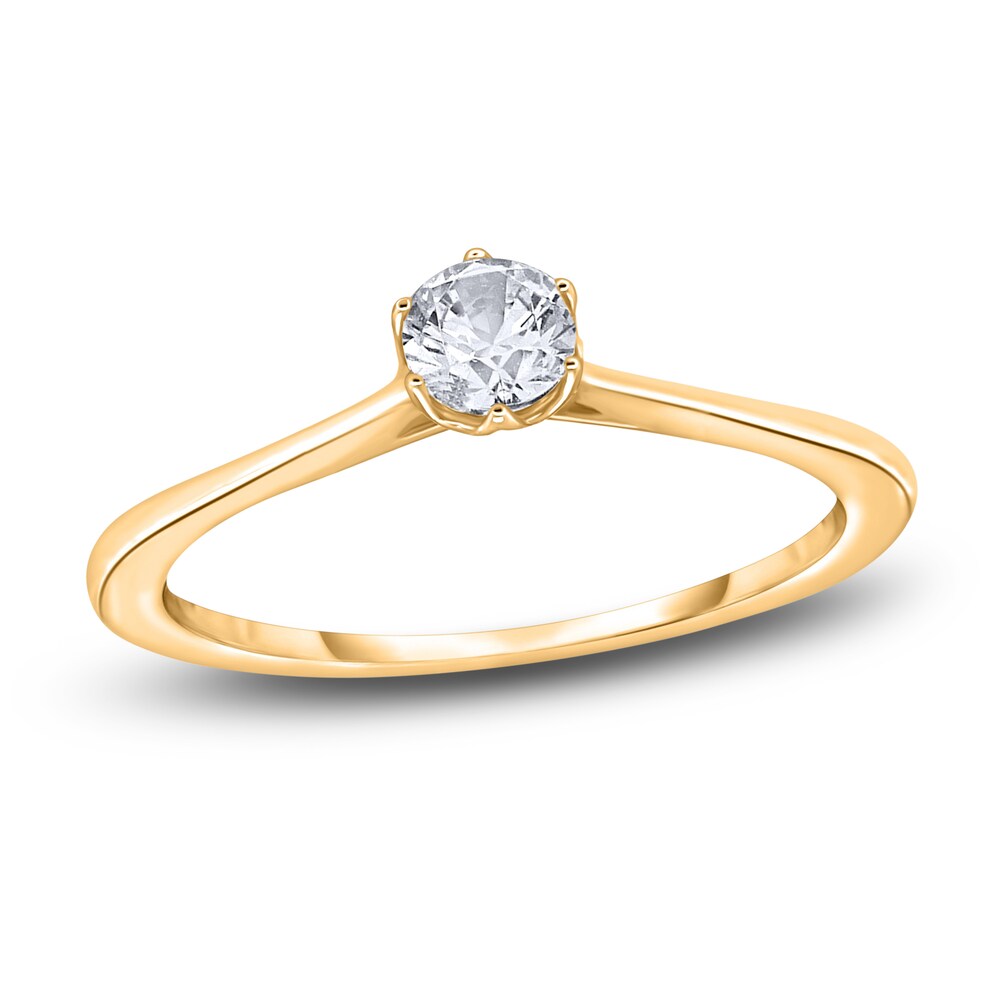 Diamond Cathedral Solitaire Engagement Ring 1/4 ct tw Round 14K Yellow Gold (I2/I) M9YNPF2j Diamond Cathedral Solitaire Engagement Ring 1/4 ct tw Round 14K Yellow Gold (I2/I) M9YNPF2j