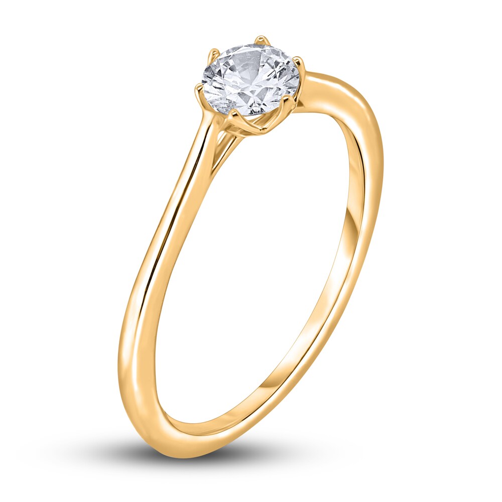 Diamond Cathedral Solitaire Engagement Ring 1/4 ct tw Round 14K Yellow Gold (I2/I) M9YNPF2j Diamond Cathedral Solitaire Engagement Ring 1/4 ct tw Round 14K Yellow Gold (I2/I) M9YNPF2j
