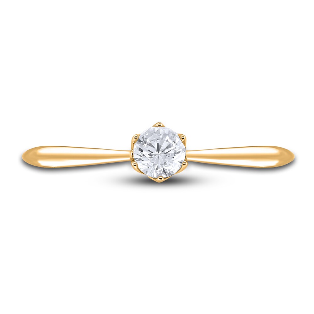 Diamond Cathedral Solitaire Engagement Ring 1/4 ct tw Round 14K Yellow Gold (I2/I) M9YNPF2j Diamond Cathedral Solitaire Engagement Ring 1/4 ct tw Round 14K Yellow Gold (I2/I) M9YNPF2j
