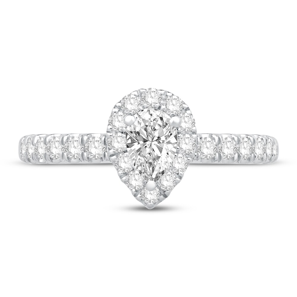Diamond Engagement Ring 3/4 ct tw Round/Pear-shaped 14K White Gold MFTOXcBb Diamond Engagement Ring 3/4 ct tw Round/Pear-shaped 14K White Gold MFTOXcBb