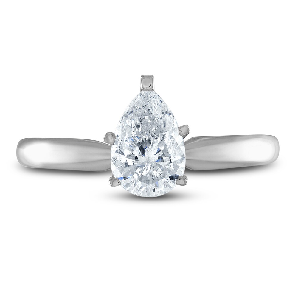 Diamond Solitaire Ring 1 ct tw Pear-shaped 14K White Gold (I2/I) MN3KaMZL Diamond Solitaire Ring 1 ct tw Pear-shaped 14K White Gold (I2/I) MN3KaMZL